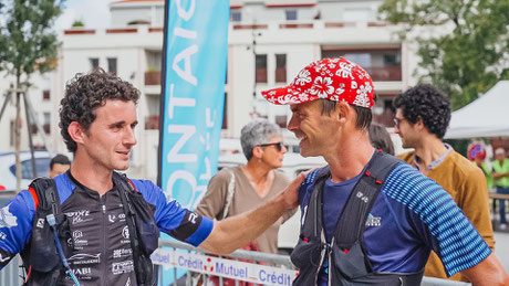 Louis Sorin vainqueur du Trail de la Digue (Nantes-Montaigu) devant le Champion du Monde de Trail 2011, Erik Clavery.