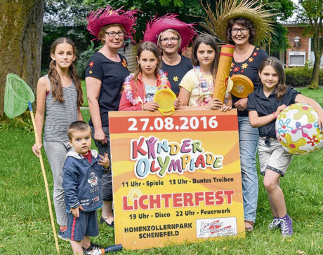 Kinder und Ausrichter freuen sich auf das große Sommerfest mit Kinderolympiade und Lichterfest.