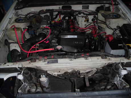 AE85改トレノ　リビルトエンジン交換