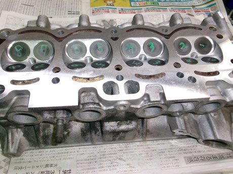 AW11 MR2 ４AGZ シリンダヘッド組立て