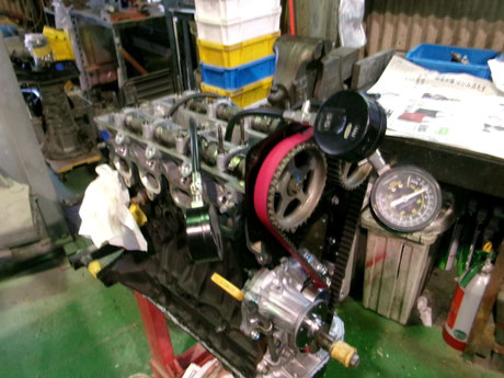 AE92 ４AGZ タイミングベルト交換 圧縮圧力測定
