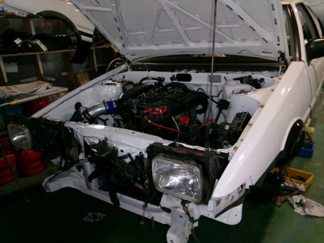 AE86 トレノ エンジン取付