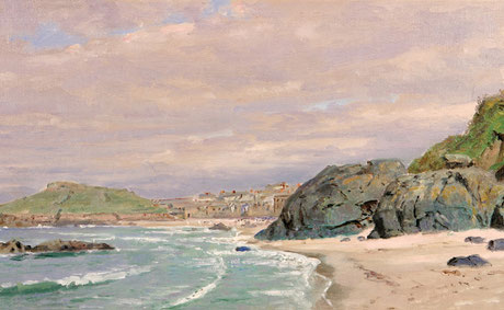 William Trost Richards  'Porthmeor Beach, St Ives'  (1878)