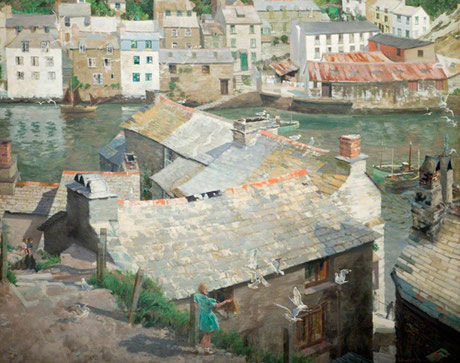 W H Dudley 'Old Polperro' (Wolverhampton Art Gallery)