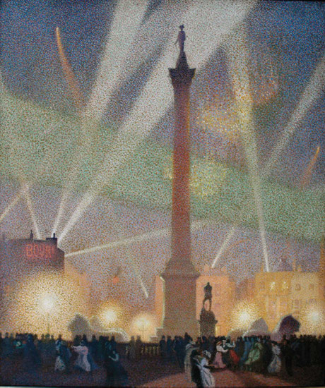 Claude Francis Barry 'Peace Night in Trafalgar Square'