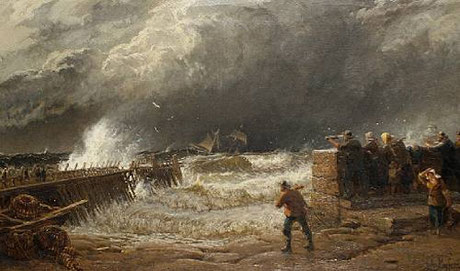 John Mogford  'A Break in the Clouds - Crossing the Bar - St Ives' (c.1873)