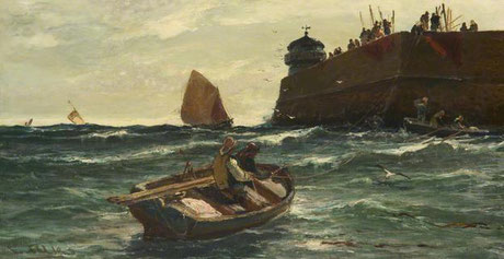 Edwin Ellis  'St Ives Pier'  (Stockport Heritage Services - Art UK)