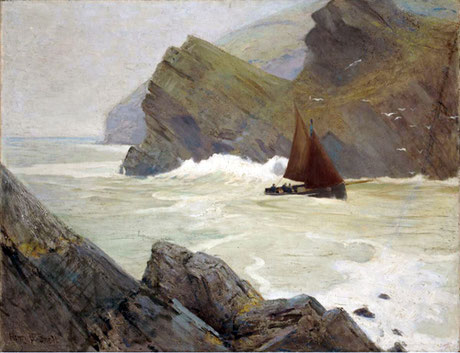Henry Bayley Snell 'Entrance to the Harbour, Polperro'