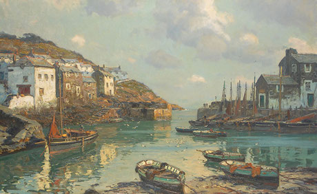 Claus Bergen 'Entrance to the Harbour, Polperro'