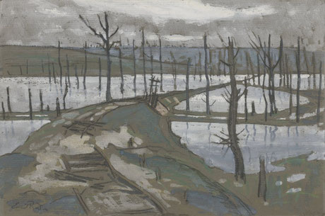Ernest Procter 'Albert - Switch line to the Bapaume Road' (Government Art Collection)