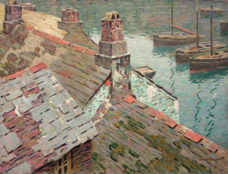 George Macrum 'Polperro Rooftops'