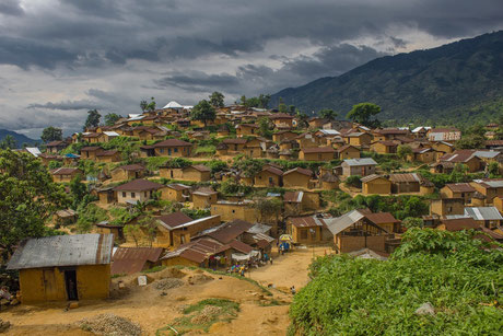 mining village near the African forest