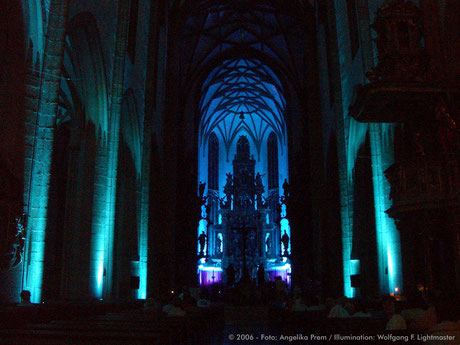 Stadtillumination - Illumination - Basilika St. Ulrich und Afra "Ulrichskirche" Stadt Augsburg © 2006 - Foto: Angelika Prem / Illumination: Wolfgang F. Lightmaster