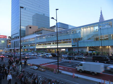 The bus terminal at Shinjuku Station is adjacent to the South Exit