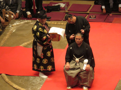 Sumo retirement ceremony
