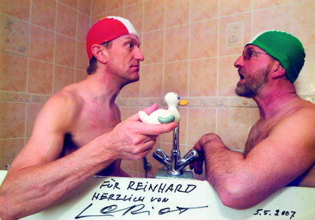 Die Herzberger Comedians Reinhard Straach (links) und Sylvius Wegner (rechts) bereichern seit 30 Jahren Herzbergs Kulturleben