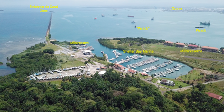 Drohnenaufnahme von der Einfahrt in die Marina