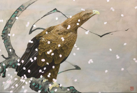 「いなして」和紙、膠、岩絵具、墨、胡粉、金泥、金箔 M20