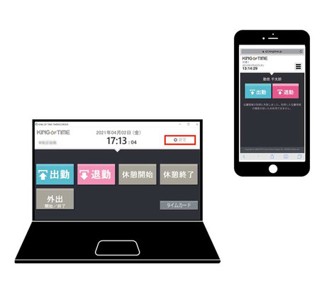 スマホ打刻,PC打刻,指紋認証,顔認証