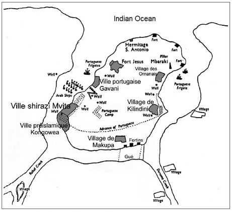 Figure 6: Mombasa by Anville Jean-Baptiste (1740-1749)
