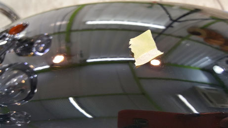 ハーレー・ロードキングのフェンダーの傷除去　塗装の白ボケ解消　アートディテールのバイクコーティング