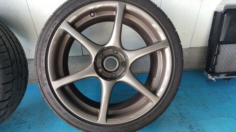 BNR34純正ホイール ブレーキダスト固着 汚れたホイール スカイラインGT‐R