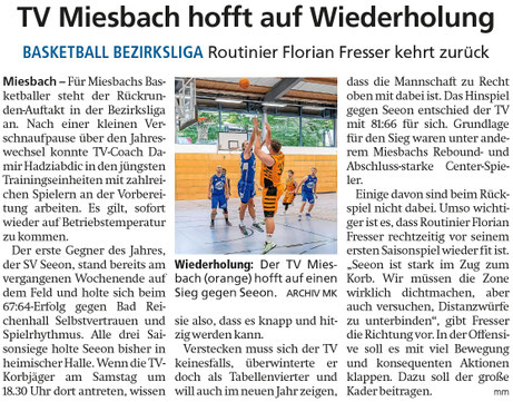 Artikel im Miesbacher Merkur am 16. Januar 2026 - Zum Vergrößern klicken