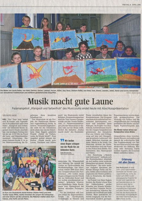 Workshop im musiculum Kiel vom 5. - 8. April 2016