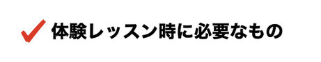 体験レッスン時に必要なもの