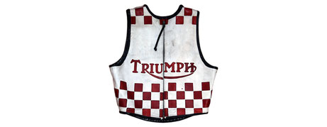 BSA Triumph Candyman leather racing suit vest