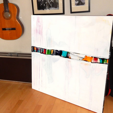 weißes gemälde 100 x 100 cm