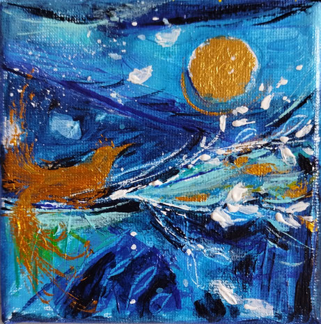Elisabeth Augendre artiste peintre en Ariège acrylique impressionnisme les oiseaux de soeil 12