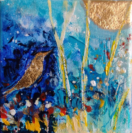 Elisabeth Augendre artiste peintre en Ariège acrylique impressionnisme les oiseaux de soleil 14