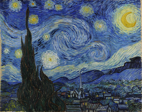 "Sternennacht", ein bekanntes Gemälde van Goghs zwischen Juni und Juli 1889. Neben dem Mond und anderen Sternen, soll es auch die Venus zeigen.