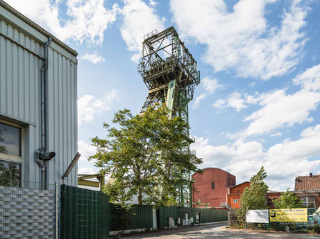 Fördergerüst der Zeche Vereinigte Carolinenglück Schacht 2/3 in Bochum im Ruhrgebiet