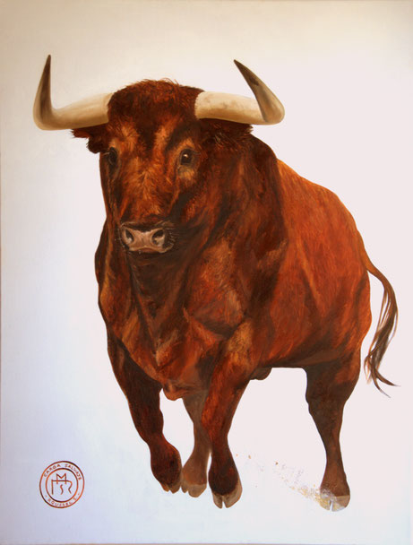 peinture-toro-taureau-tauromachie-espagnole-corridas-artiste-nimoise-sylvie-roussel-meric