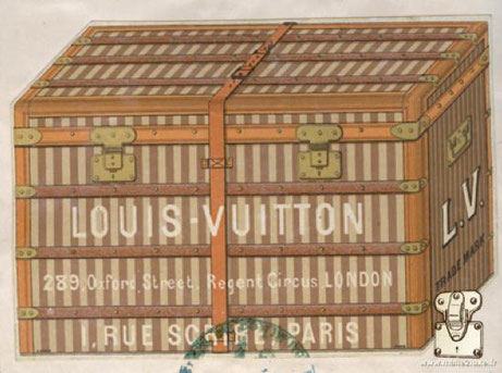 Etiquette ancienne Louis Vuitton rue du scribe vintage malle London 289, Oxford street W Louis Vuitton 1, Rue du scribe Paris