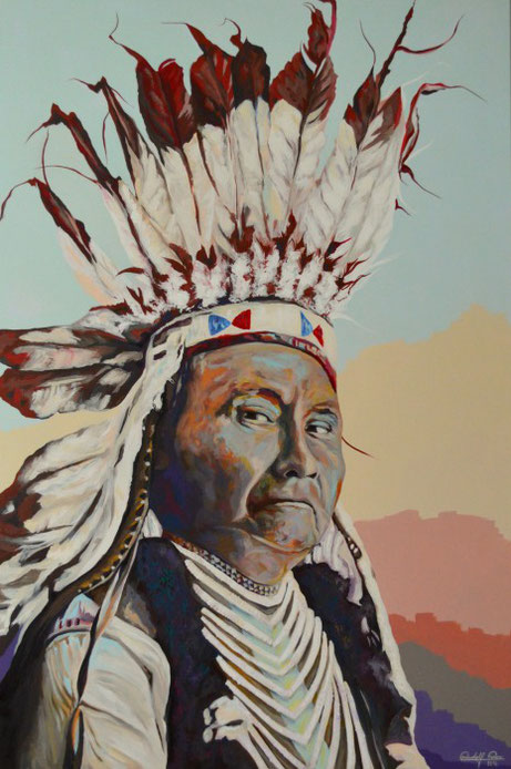 Acrylic portrait painting on canvas.