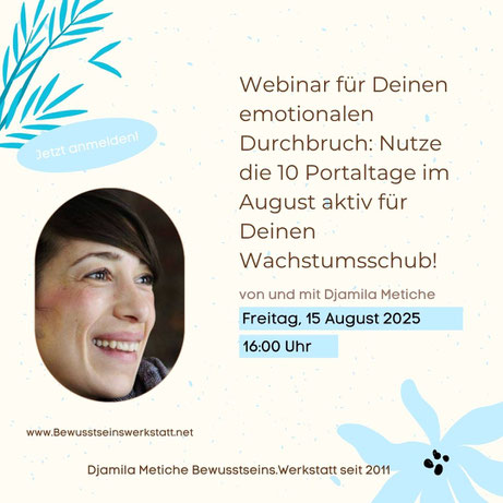 webinar 15.8.2025 zu den Portaltagen für emotionalen durchbruch