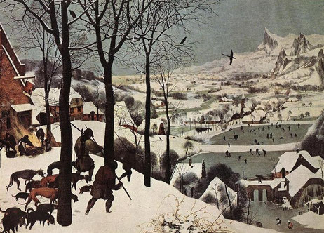 Cacciatori nella neve,Pieter Brueghel il Vecchio, 1565