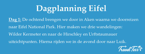 Dagplanning Eifel National Park