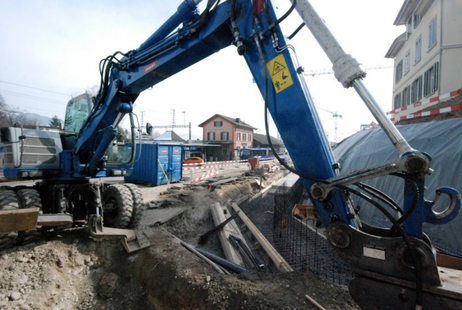 (Bild: Peter Züllig/sammlerfreak.ch, aufgenommen während der Bauarbeiten zur Neugestaltung des Bahnhofplatzes 2013)