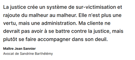 Message de Maître Sannier à propos de la justice