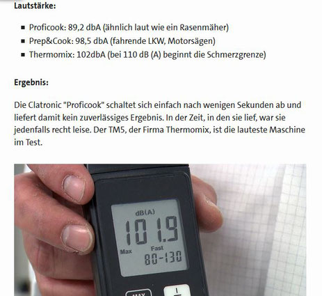 Lärmmessung im Rahmen eines Produkttests des WDR