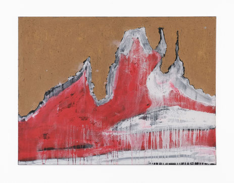 "EisHeißBerg", 90x120cm, Acryl&Asche auf Leinwand, 2002