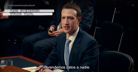 Mark Zuckerberg: 'No vendemos datos a nadie, ni a los anunciantes ni a los desarrolladores'.