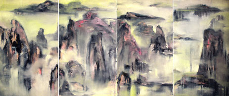 无余四组 THE HUANGSHAN MOUNTAINS 120X280CM 布面油画 OIL ON CANVAS 2006