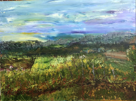 "Blick auf die Vogessen" , Acryl auf Leinwand , BNR:400
