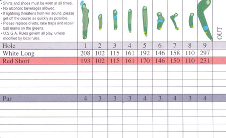 scorecard Lebanon Pines Golf Course