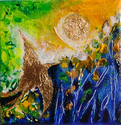 Elisabeth Augendre artiste peintre en Ariège acrylique impressionnsime les oiseaux de soleil 20